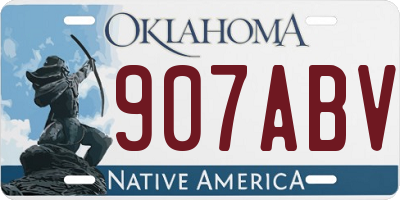 OK license plate 907ABV