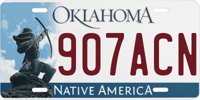 OK license plate 907ACN