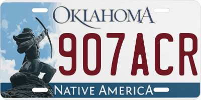 OK license plate 907ACR