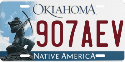 OK license plate 907AEV