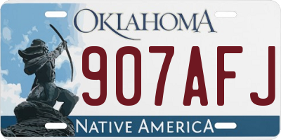 OK license plate 907AFJ