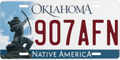 OK license plate 907AFN