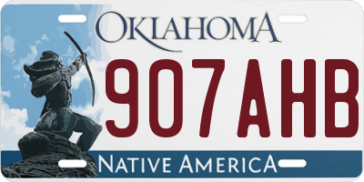 OK license plate 907AHB
