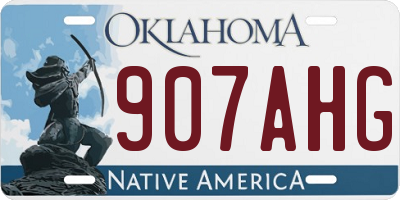 OK license plate 907AHG