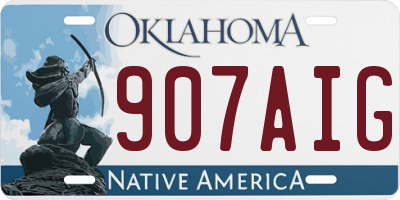 OK license plate 907AIG