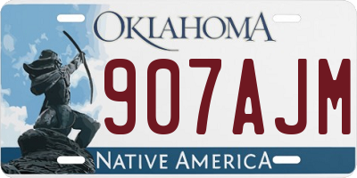 OK license plate 907AJM