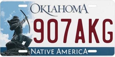 OK license plate 907AKG