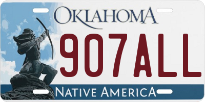 OK license plate 907ALL