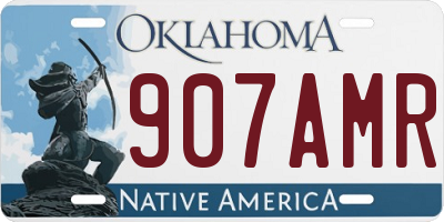 OK license plate 907AMR