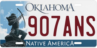 OK license plate 907ANS