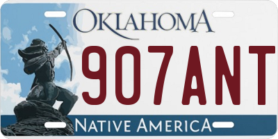 OK license plate 907ANT