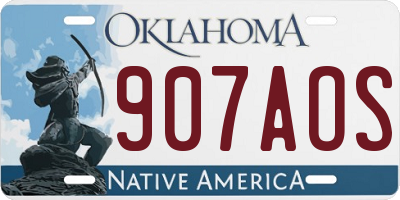 OK license plate 907AOS
