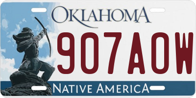 OK license plate 907AOW