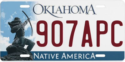 OK license plate 907APC
