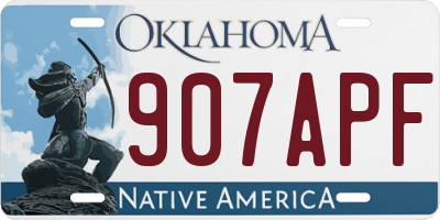 OK license plate 907APF