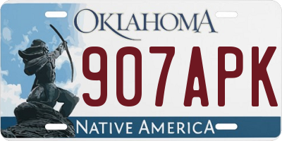 OK license plate 907APK