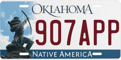 OK license plate 907APP