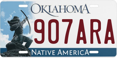 OK license plate 907ARA