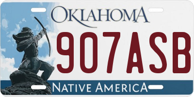 OK license plate 907ASB