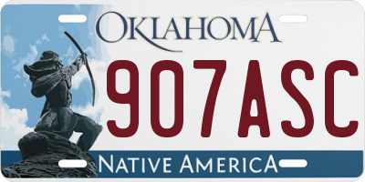 OK license plate 907ASC