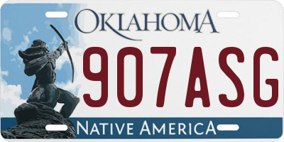 OK license plate 907ASG
