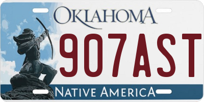 OK license plate 907AST