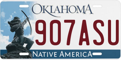 OK license plate 907ASU