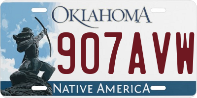 OK license plate 907AVW
