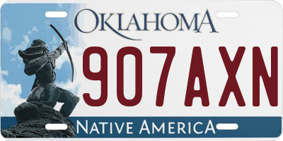 OK license plate 907AXN