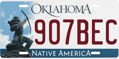 OK license plate 907BEC