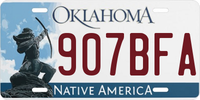 OK license plate 907BFA