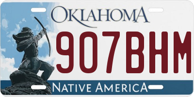 OK license plate 907BHM