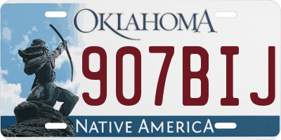 OK license plate 907BIJ