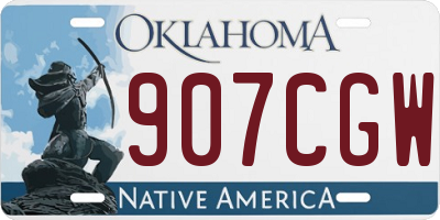 OK license plate 907CGW
