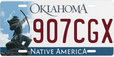 OK license plate 907CGX