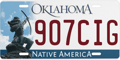 OK license plate 907CIG