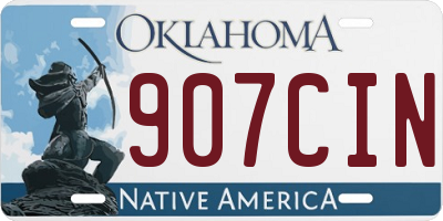 OK license plate 907CIN