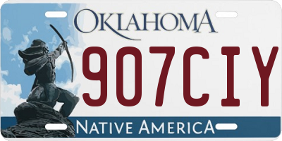 OK license plate 907CIY