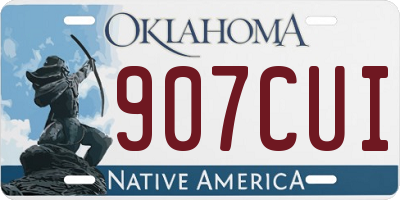 OK license plate 907CUI