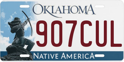 OK license plate 907CUL