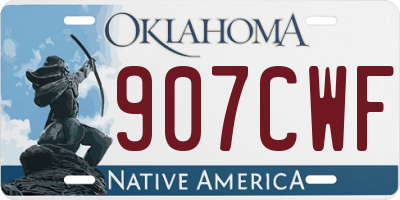 OK license plate 907CWF