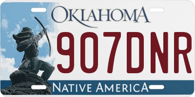 OK license plate 907DNR