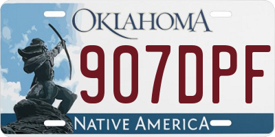 OK license plate 907DPF