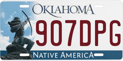 OK license plate 907DPG