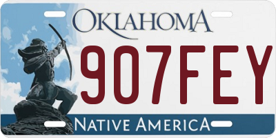 OK license plate 907FEY