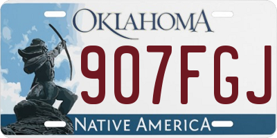 OK license plate 907FGJ