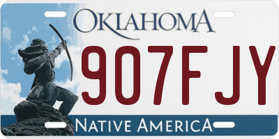 OK license plate 907FJY