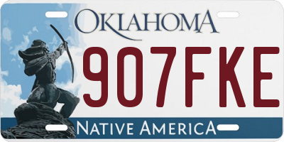 OK license plate 907FKE