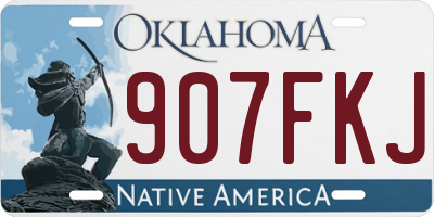 OK license plate 907FKJ