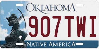 OK license plate 907TWI